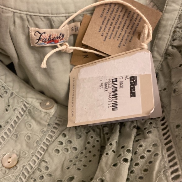 Faherty Mini Eyelet Dress Small Desert Sage NWT 100% Organic Cotton - Picture 3 of 4